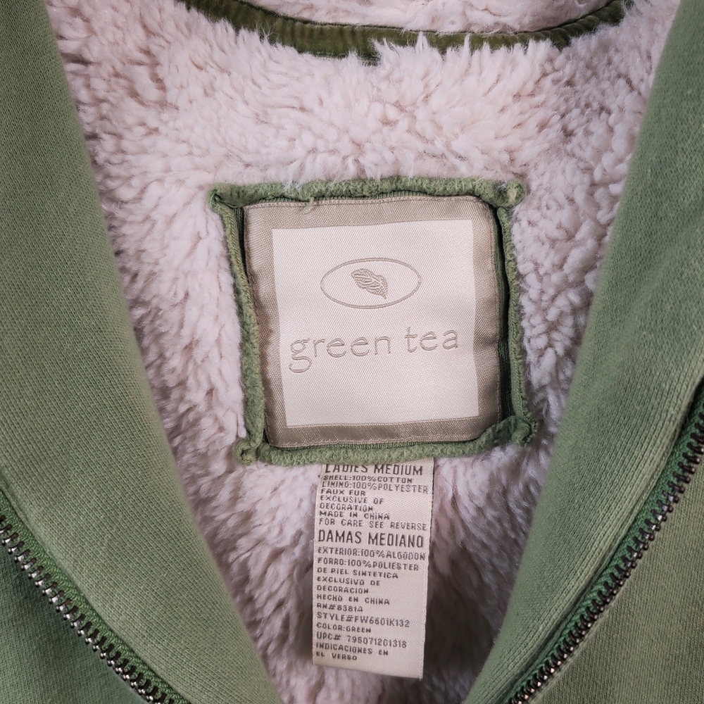 GreenTea Olive Hoodie with Plush Lining - Picture 2 of 3